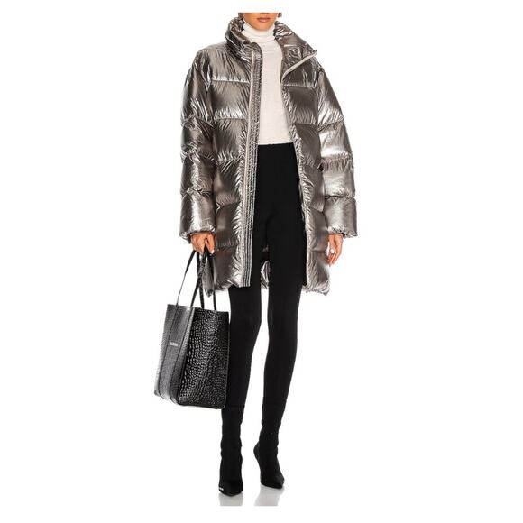 NWT Moncler x Rick Owens Cyclopic Down Puffer Jacket Silver Women Size 1 - Picture 5 of 16